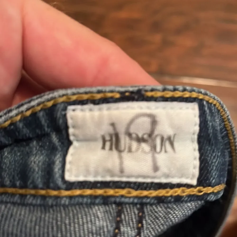 Hudson Cuffed Short Blue Denim Distressed Shorts Festival Concert Beach